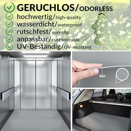 Gummimatten Anro 3mm grau, 100cm Breite, rutschfest und wasserabweisend