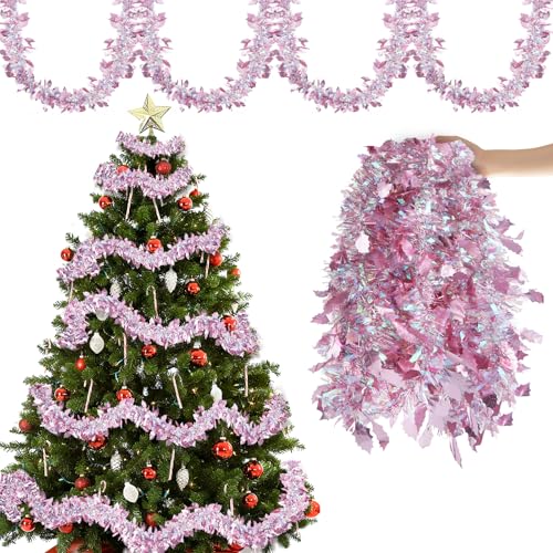 Aitsite 10M/Pack of 5 Lametta Weihnachtsbaum, Lametta Rosen...