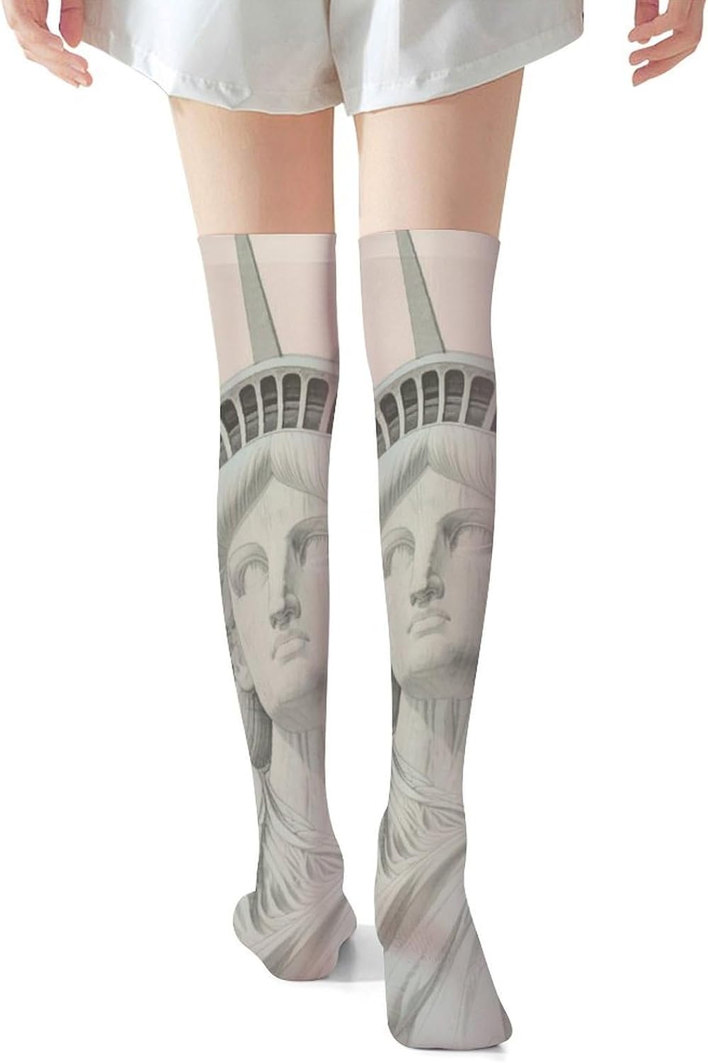 Statue of Liberty Knee High Stockings for Women 23.6" Breathable Thigh High Stockings Over The Knee Socks