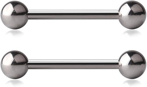 Miniatura 3 de Ruifan Fashion - Piercing para pezón y barra para pezón (acero quirúrgico 316L, 4 unidades)