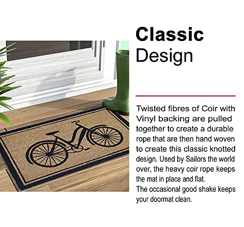 Nach Bicycle Door Mat For Front Door, Entryway, Garage, Patio, 100% Coconut Coir Doormat With Vinyl Backing, Welcome Mats Outdoor Or Indoor, (18X30 In 1.5 Cm Thick) - Fw-8875 #TOP4