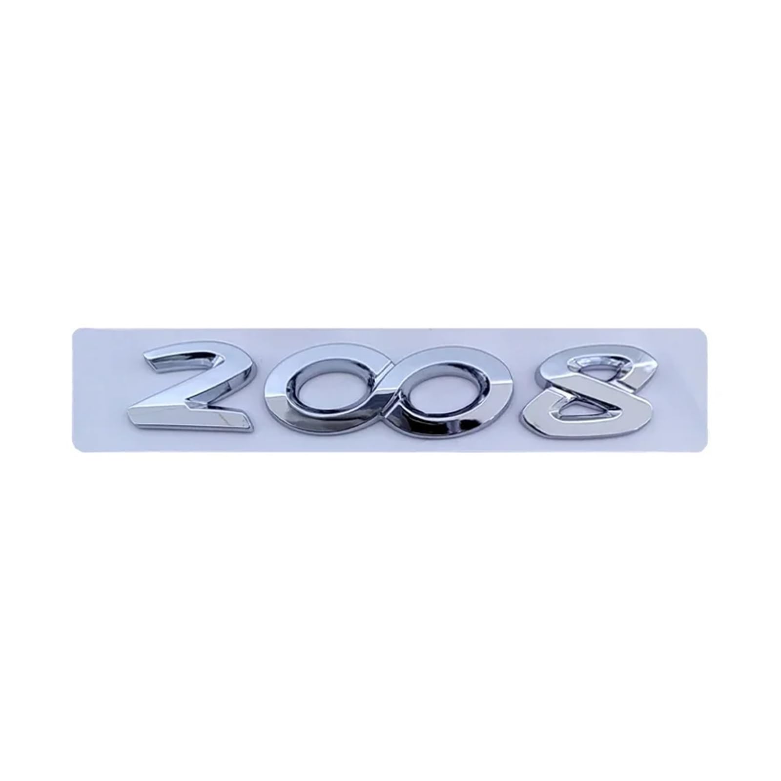 NBCNZCTSAS 3D ABS Chrome Car Letters Sticker Rear Trunk Emblem Badge Fit For Peugeot 2008 3008 4008 5008 Logo Letters Accessories(2008 Silver)
