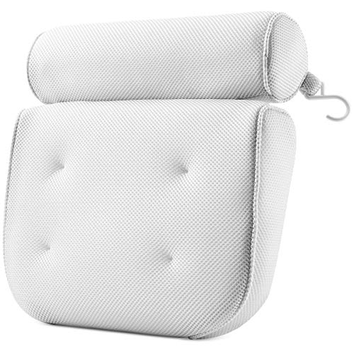 PEULEX Comfortable Bathtub Pillow - With Strong Suction Cups & Hook, Soft Spa Pillow For Luxurious Bathing, Hot Tub Pillow is Designed With Soft Mesh For Maximum Pleasure, Full Neck & Back Support.