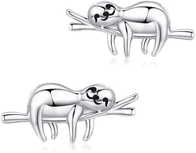 Sloth Earrings 925 Sterling Silver Sloth Gifts Hypoallergenic Earrings Sloth Jewellery Gifts for Women Mother Daughter