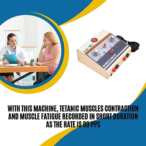 Image of PHYSIOTREX Mini Muscle Stimulator for Physiotherapy - 2 Channel EMS Machine with Galvanic & Faradic Modes - Professional Portable Muscle Stimulator Kit for Pain Relief, Rehabilitation & Toning (Includes 250ml Gel & 4 Pads) with 1 Year Warranty
