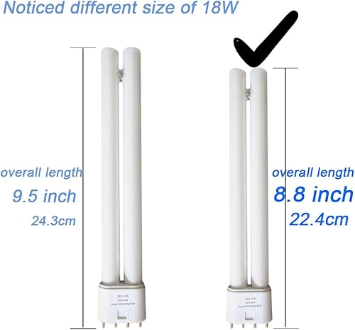 Miniatura 4 de PL18W UVA Reemplazo Negro Bombilla Azul, Base 2G11 4 pines en línea, F18W BL Tubo Doble H Forma Lámpara Fluoescente, Compatible bdpca-18w, bdpc 912