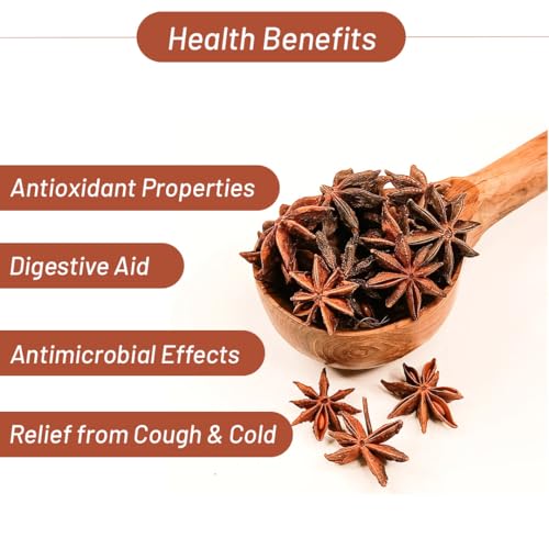 Image of Kerala Spices 100% Natural Star Anise 1kg | Whole Star Anise (Chakri Phool) | Premium Khada Masala Spice for Cooking, Biryani, Tea, Baking & Flavoring Dishes