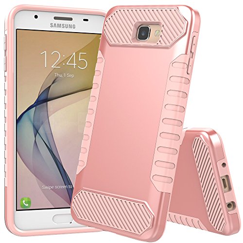 JDBRUIAN Galaxy On5 2016 Case,Galaxy J5 Prime Case, [Shock Absorption] Hybrid Dual Layer Armor Protective Case Cover for Samsung Galaxy On5 2016/J5 Prime/G570 - Rose Gold