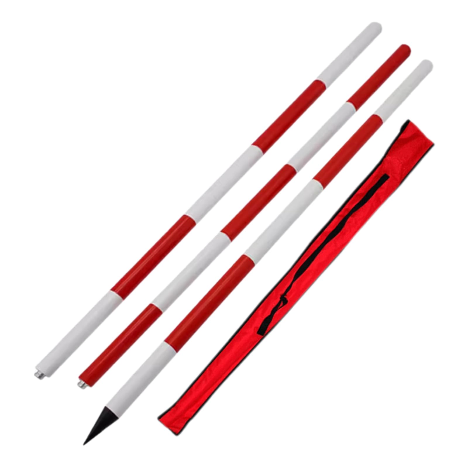 MRVAKDYDI Aluminum Survey Rod, Aluminum Survey Pole Red White 2m-5m Detachable(3m)