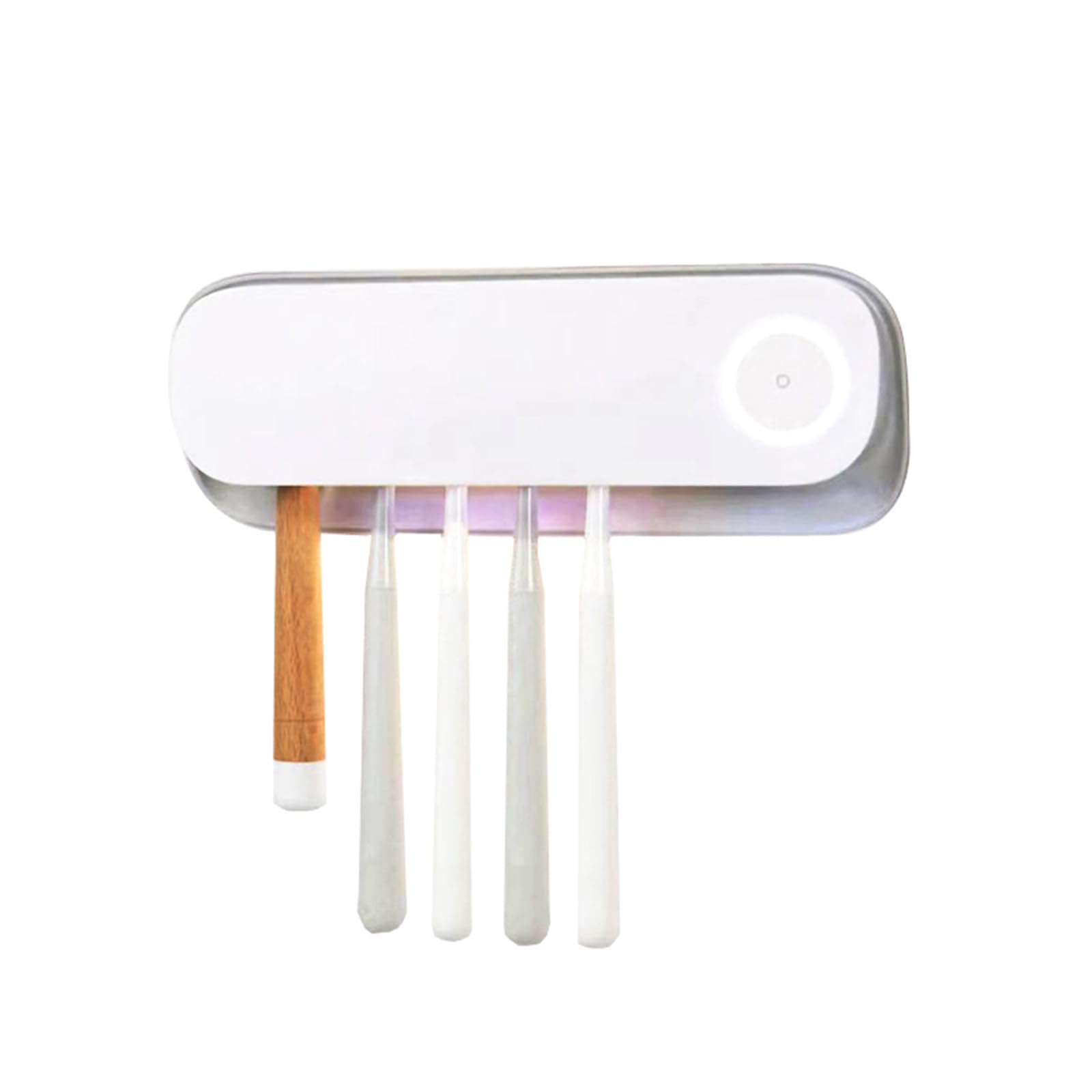 Soporte para cepillo de dientes con luz UV de inducción inteligente multifuncional, caja de almacenamiento eléctrica, dispensador automático de pasta de dientes, caja esterilizadora