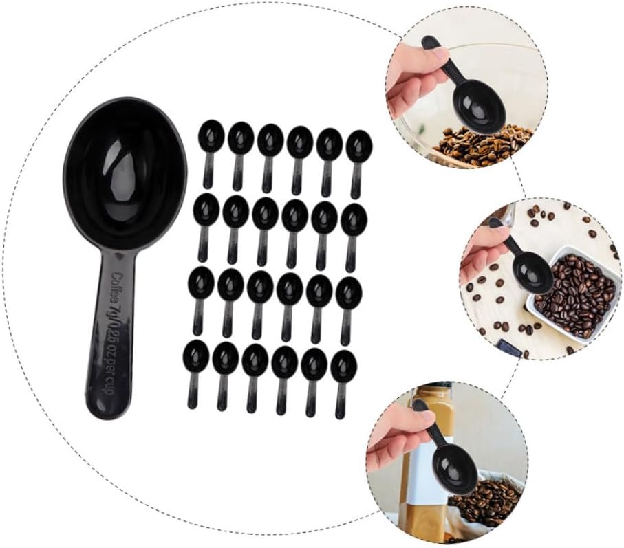 MAGICLULU 50pcs Black Coffee Scoop Set 15ml Measuring Spoon Multi-use Powder Scoop Practical Coffee Measuring Spoons for Home Kitchen and Brewing