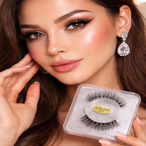 Image of Alvero Beauty Tools 6D Handmade False Eyelashes, Natural & Soft Gracy Look Artificial Eyelasher Eye Lashes for Women & Girls, Lightweight Synthetic Hair Fluffy Style Eyelash (1 Pair) (Eyelash 10)