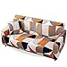 Carvapet Elasticizzato Copridivano Allungabile Universale Fodera per Divano Antiscivolo Sofa Protettore（Arancione,3 Posti）