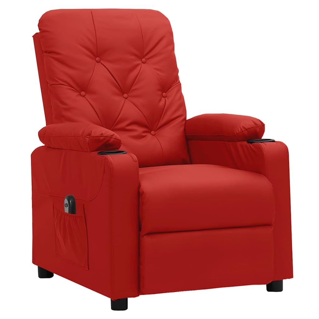 Poltrona relax elettrica rosso vinaccia ecopelle con 3 posizioni