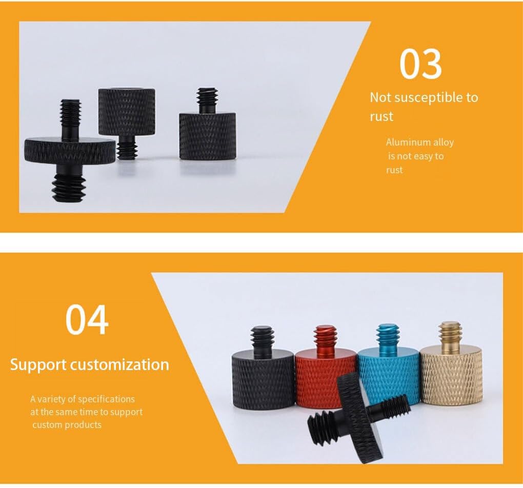 Close-up of BEALIFE screw adapters, highlighting their rust-resistant aluminum alloy construction.