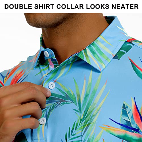 Deolax Mens Golf Shirt Performance Moisture Wicking Mens Polo Shirts Fashion Print Dry Fit Polo Shirts Short Sleeve Soft Breathable Polo T-Shirt Top Classic Quick Dry Lightweight Polo Shirts For Men #TOP3