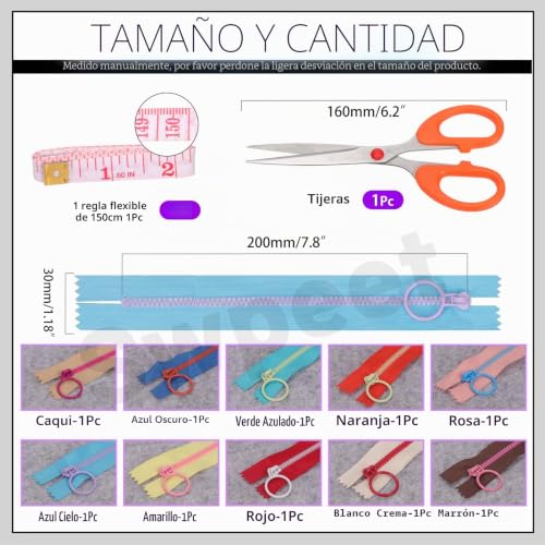 Miniatura 2 de Swpeet 12p 15cm Resina Cremallera Tirador De Anillo De Metal Bolsa De Costura Colorida Diy Costura Color Aleatorio 20 Cm Banda Tamaño Surtido Kit, Bobina Cremalleras De Plástico Coser Cremalleras
