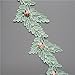 1 Meter Leaf Shape Flower Pearl Lace Edge Ribbon 7cm Width Green Trimmings Vintage Style Fabric Embroidered Applique Sewing Craft Wedding Bridal Dress Embellishment Party Decoration Clothes Embroidery