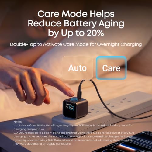 Anker Nano Smart Display Charger, 45W Max USB C Charger for iPhone 18 Pro | New iPhone Recognition and AVS Support via OTA Update, Care Mode Extends Battery Life, Phone Charger for iPhone 18/17 Pro Max - image 5