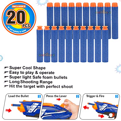 Image of zest 4 toyz blaze storm soft bullet toy gun (20 soft bullets) hot fire-Multi color