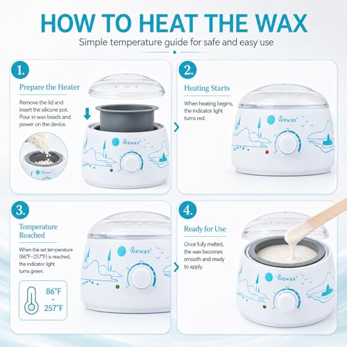 Image of Waxing Kit for Hair Removal - Beginner Friendly Wax Warmer with 6 Bags Hard Wax Beans Freesia & Milk & Aloe, Ideal for Body, Bikini, face, Home Salon Use - Country Style