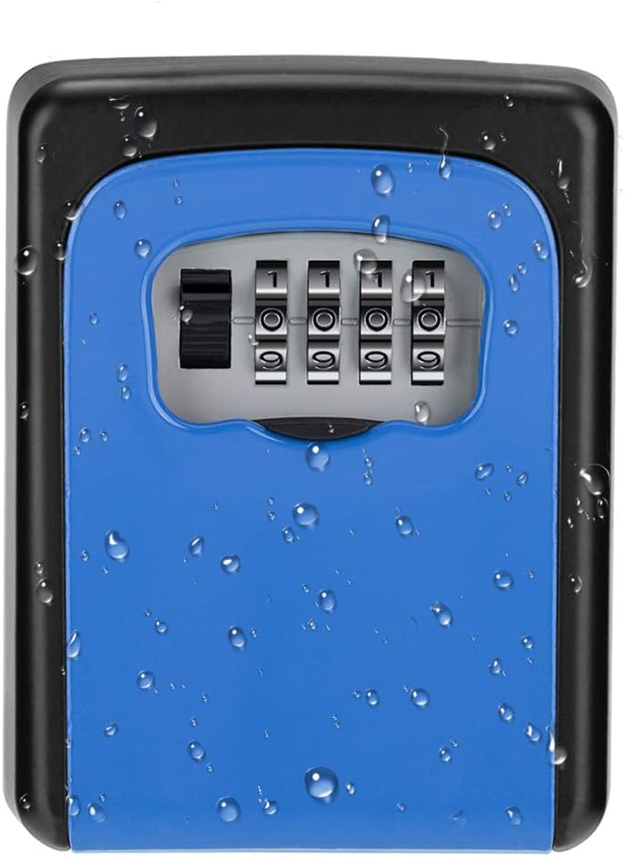 ZHEGE Key Box Wall Mounted, 4 Digit Key Safe Combination, Key Lock Box