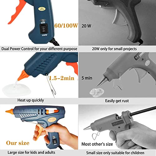 60/100W Hot Glue Gun Full Size With Carry Bag And 28 Pcs Hot Glue Sticks, Dual Power High Temp Melt Glue Gun Kit For Diy Arts Craft Projects, Home Quick Repairs #TOP3