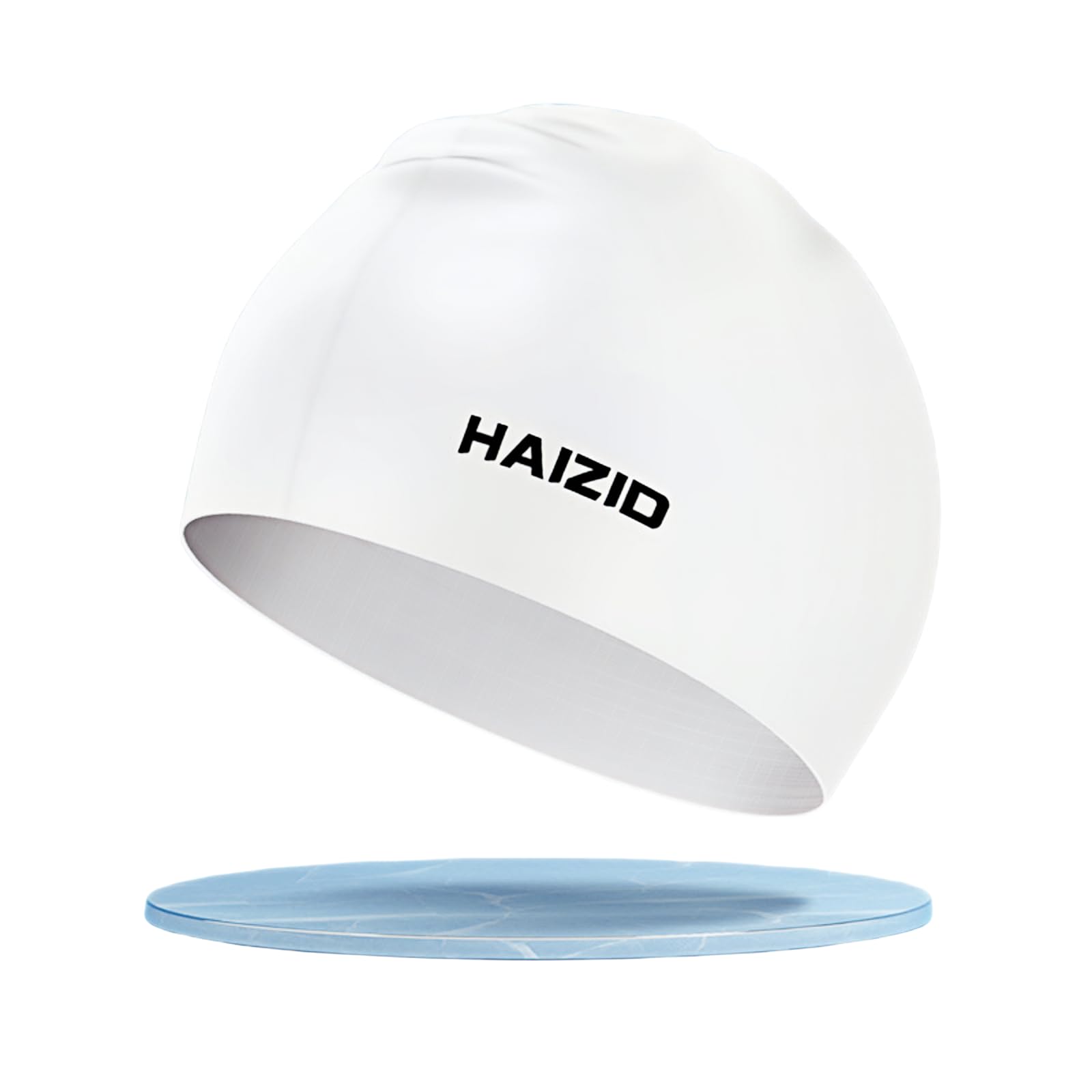 Classic Unisex Adult Swim Hats for Women and Men Swim Cap to Keep Hair Protected, Silicone Bathing Caps Soft Silicone, Comfortable, Non-Slip (White)