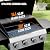 Bonnlo 4 Burners Portable Gas Grill with Enameled Cast Iron Grates, Powerful 40,000 BTU Propane Grill with Side Shelf & Bottom Cabinet, Outdoor Grill with Wheels for Patio Backyard Garden BBQ Use