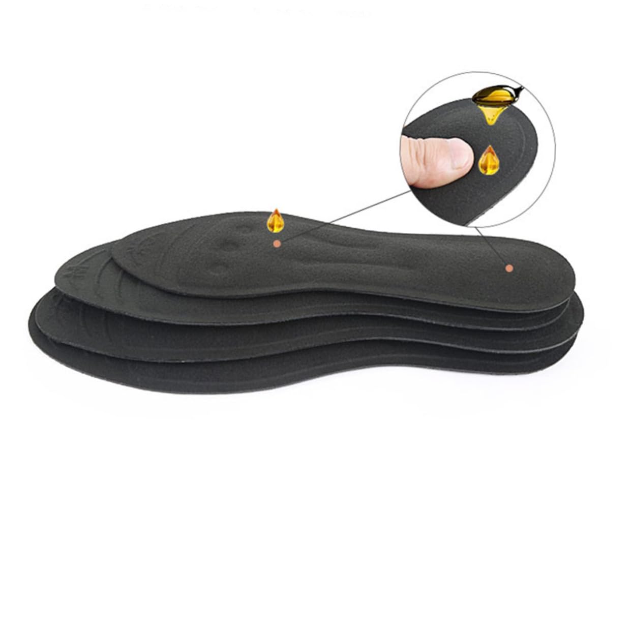 Mobestech 3stücke Tpu Flüssigkeitsgefüllte Massagesohle Einlegesohlen Orthopädische Druckabsorbierende Schuheinsätze Für Plantarfasziitis Knieschmerzen Schwarz