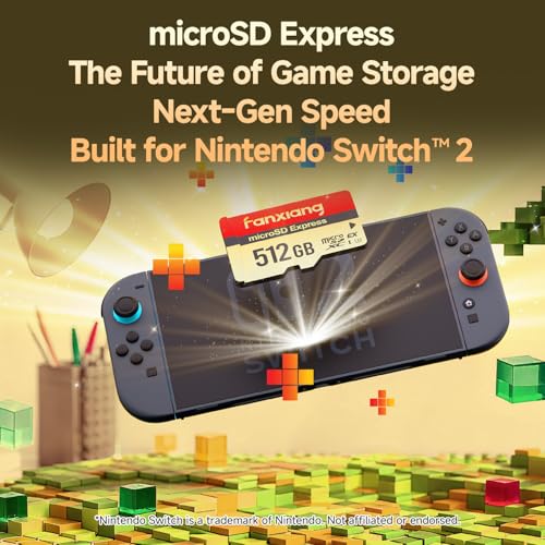 Image of fanxiang KM800 512GB microSD Express Card for Nintendo Switch 2, Up to 900MB /s Read Speed, UHS-I, U3, High-Performance Gaming Memory Card