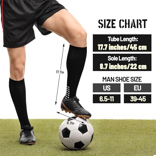 Ultrafun 2/4 Pairs Grip Soccer Socks Non Slip Knee High Compression Soccer Football Socks2