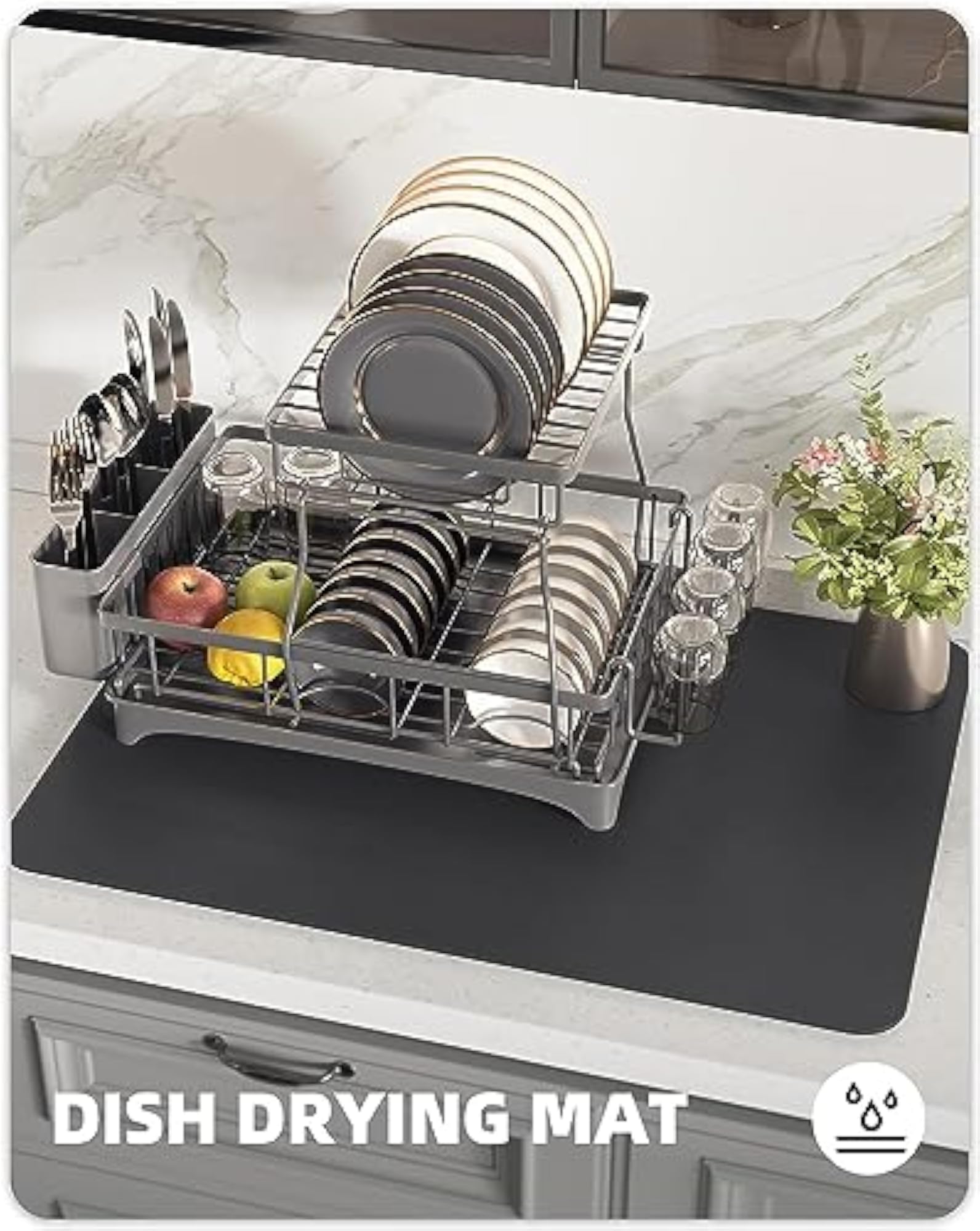 Super Absorbent Dish Drying Mat for Kitchen Countertop