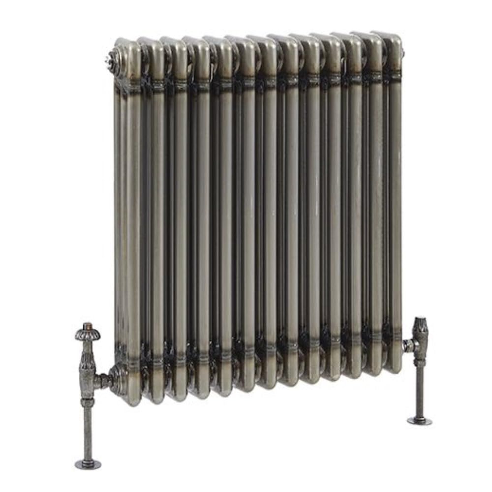 Milano Raw Metal Windsor Cast Iron Style Horizontal Triple Column Radiator - 600Mm X 605Mm