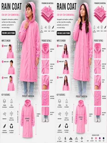 Image of Premium Kids Waterproof Raincoat | Full Coverage Hooded Rain Wear for Boys & Girls | Rainwear |