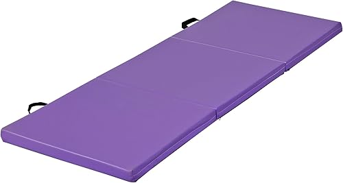 Tapete plegable de tres pliegues para gimnasia, gimnasio, ejercicio aeróbico, tapete plegable con asas para MMA, estiramiento de fitness, yoga (6 x