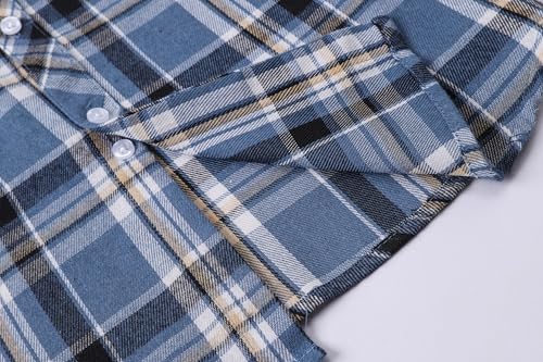 Image of Betusline Boy and Men Button Down Plaid Shirt
