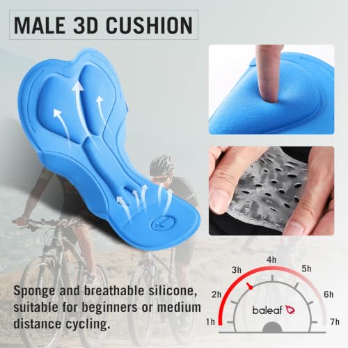 Image of BALEAF Men's Cycling Underwear 3D Padded Bike Shorts with Padding Road Biking MTB Liner Bicycle Gear Accessories
