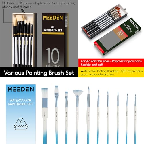 Image of MEEDEN 142 PCS Painting Kit: Art Supplies with Aluminum & Tabletop Easel