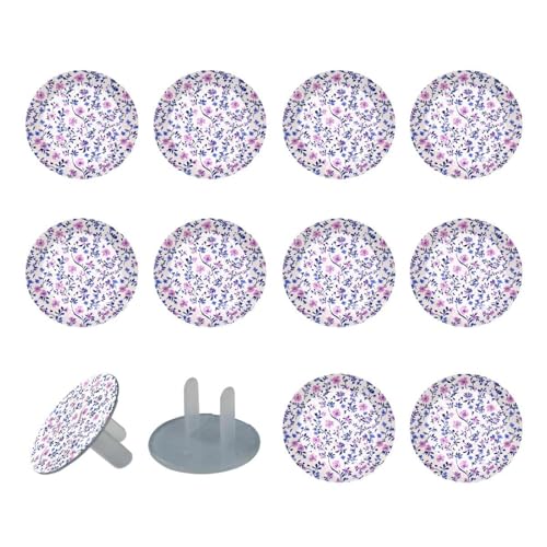 24 Piece Baby Child Proofing Outlet Covers Little Flower Pattern Safety Socket Protection Caps for Electrical Power Wall Plates