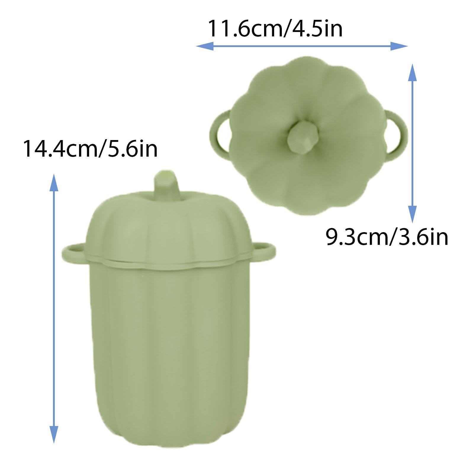 Colador de aceite, separador de grasa de silicona de 460 ml, recipiente de aceite con forma de calabaza de gran capacidad, recipiente de aceite de tocino de silicona antiadherente con colador, | Separador de grasa de de cocina de mayor capacidad con forma