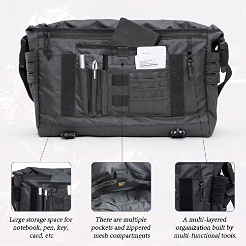 Veagia Messenger Bag For Men Laptop Bag Tactical Briefcase Canvas Crossbody Satchel Computer Shoulder Bags(17X12X5Inch) #TOP2