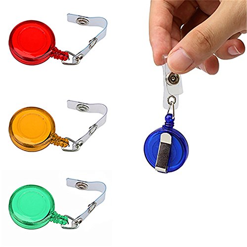 Yamalans 5 peças/conjunto retrátil de crachá de identificação para cartão de identificação e clipe d