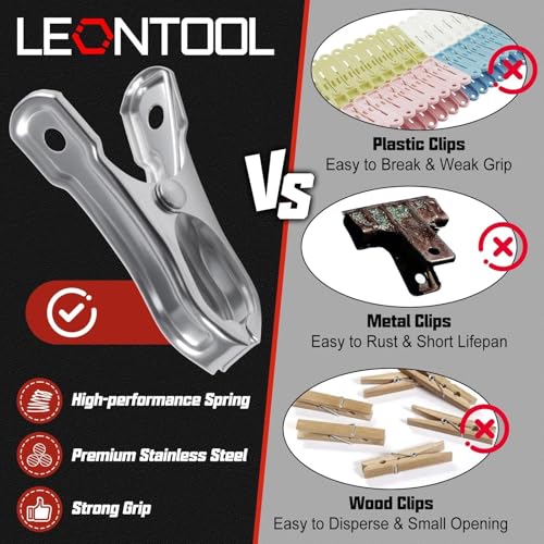 Pinzas de resorte de jardín LEONTOOL de acero inoxidable duradero con mango ergonómico 4