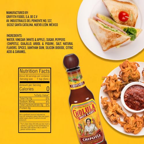 Image of Cholula Hot Sauce Chipotle (148ml)| Spicy Hot Dip| Mexican Sauce| | Authentic Flavours (Pack of 3)