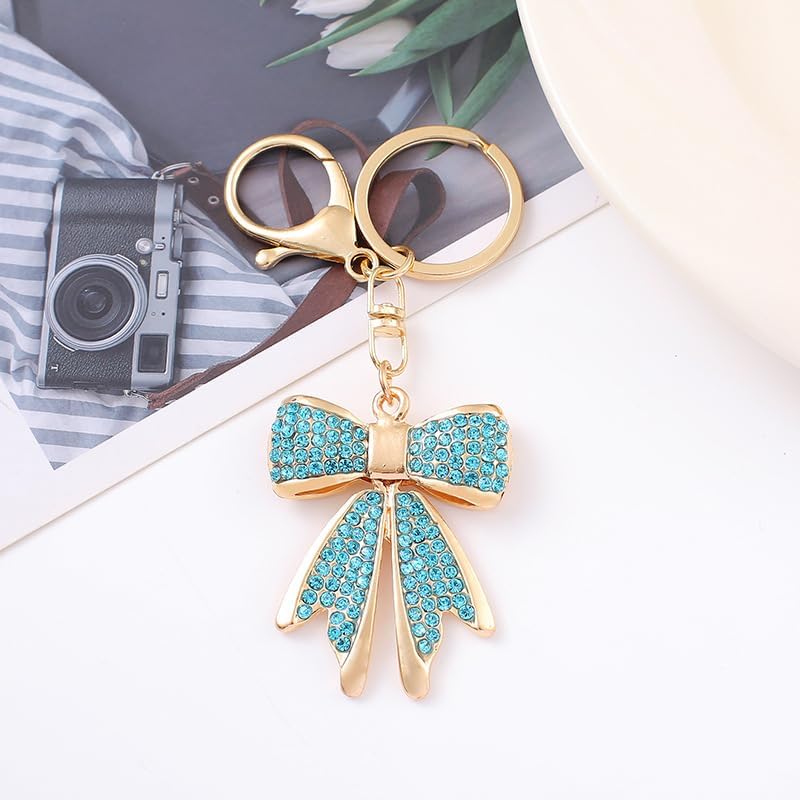 Butterfly Bow Rhinestone Keychain, Sparkling Simulated Diamond Car Keychain for Women, Glitter Bag Pendant and Handbag Accessory - Image 5