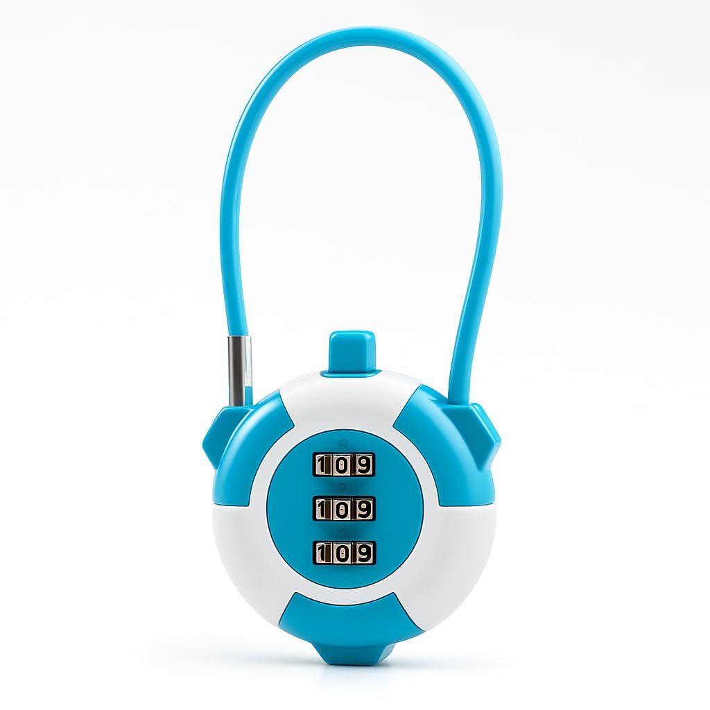 HARSHTI Flexible Cable Password Lock for Luggage, School Bags & Lockers | 3-Digit Resettable Combination Lock with Zinc Alloy Body & PVC Steel Wire | Travel Safety Padlock for Daily Use-image-7