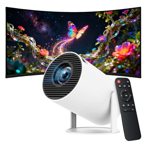 Mini Projector with WiFi and Bluetooth, 4K 1080P Support Portable Projector, 180° Rotation with Auto Keystone & 50% Zoom Movie Projector, 40'-130'Screen Video Projector for Bedroom, Home, Outdoor