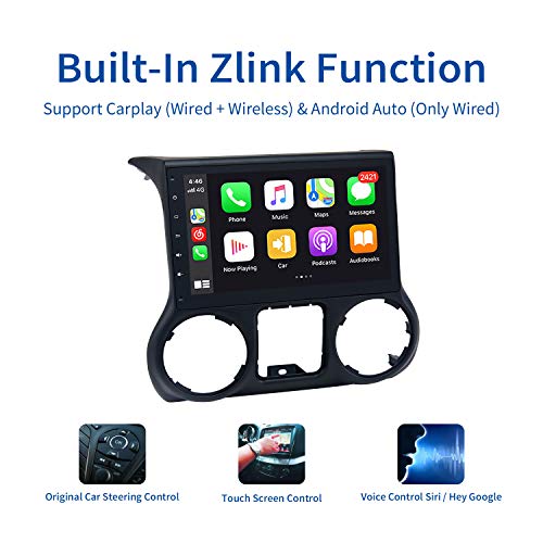 Dasaita 10.2\" Android Car Radio for Jeep Wrangler 2015 2016 2017 Carplay Head Unit 1280x720 Support Steering Wheel Control Bluetooth 5.0 Navigation - Thumbnail 2