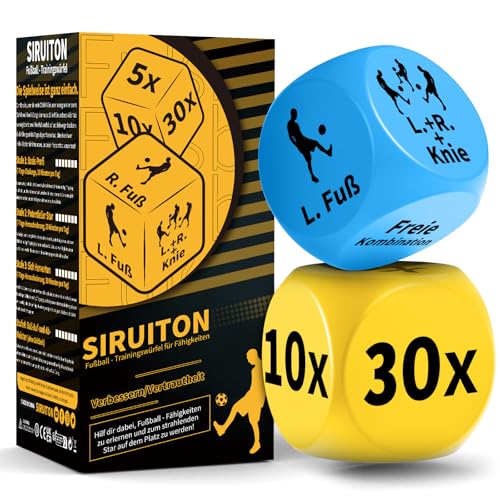 SIRUITON Fußball Skillwürfel(2er Set) – Spaßiges Skilltraining für Kinder, Jugendliche & Erwachsene Fußballfans
